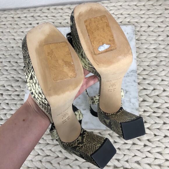 Via Spiga Snakeskin Platform Heels Python Heeled Chunky Sandals US 10 EU 40 $275 - Picture 9 of 9